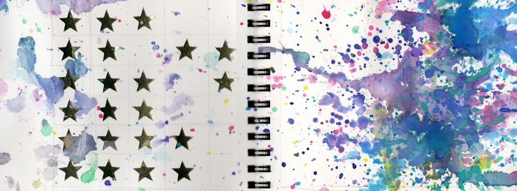 notebook with stars