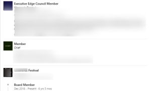 Linked In Profile Mistake: Board and Volunteer Listings Instead of Relevant Role